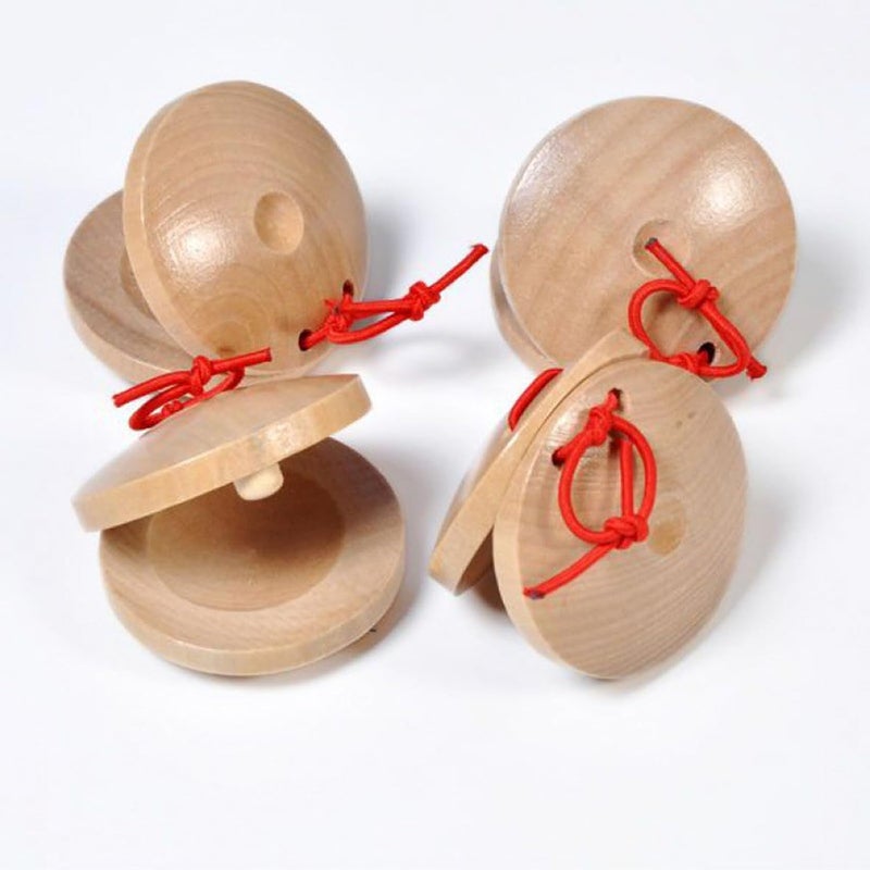 mocrcrel Castanets for musical Wooden instrument, Adults Fingers Castanets,Musical Castanets Instrument(4pcs) - Image 1